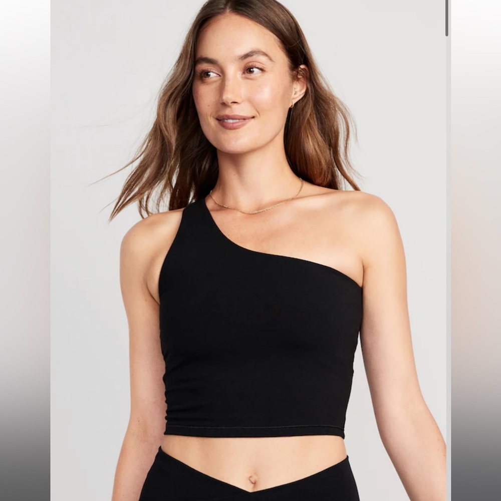 Old Navy Black One-Shoulder Sports Bra